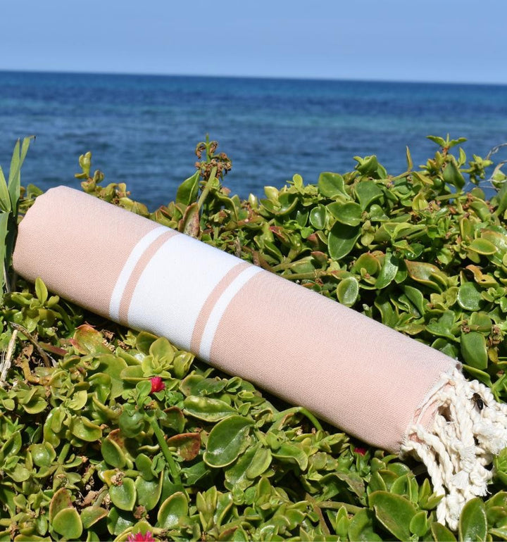 Fouta plate vieux rose clair