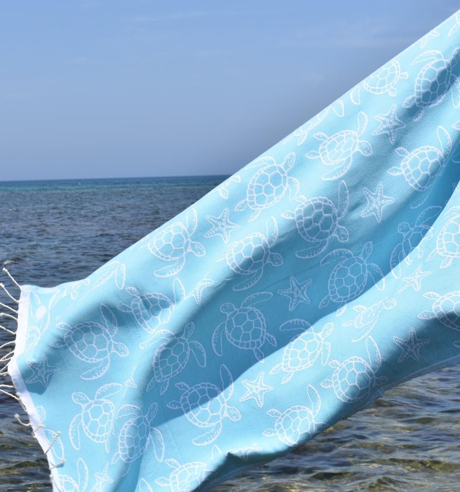 Fouta Seychelles Bleu Turquoise
