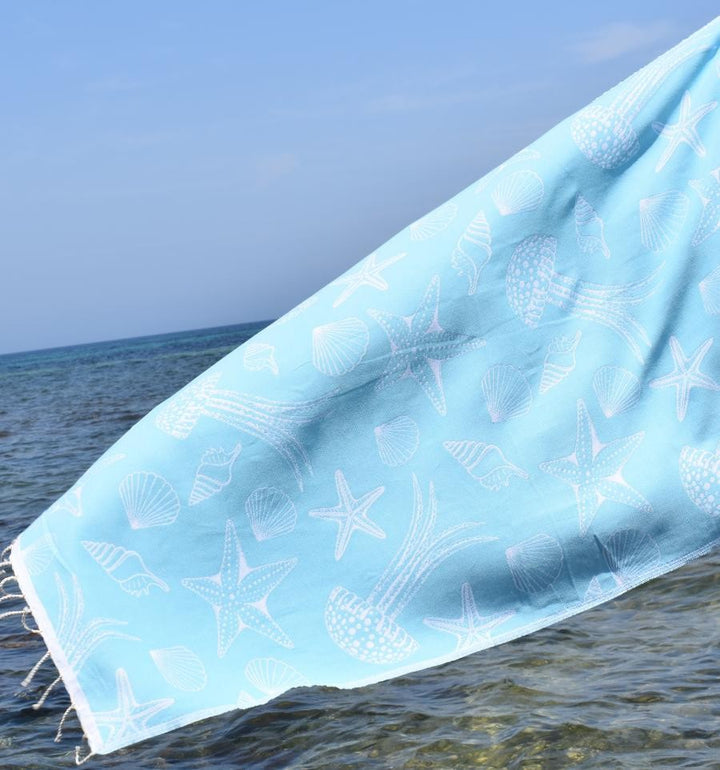 Fouta Fidji bleu turquoise