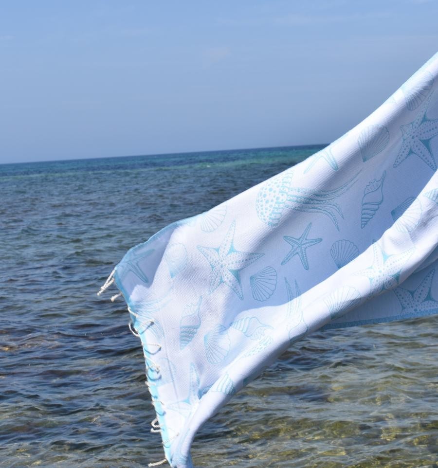 Fouta Fidji bleu turquoise