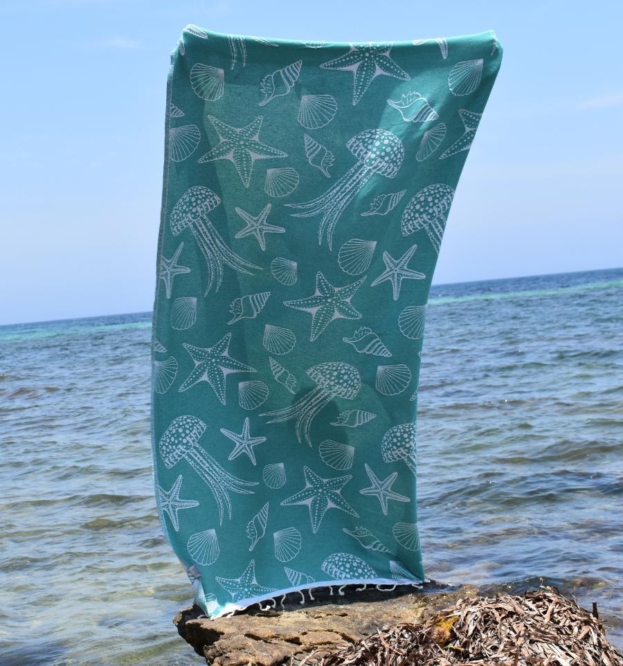 Fouta Alaska - Serviette De Plage En Coton Recyclé Jacquard - Rayures Verticales, Motif élégant - Rose Fluo