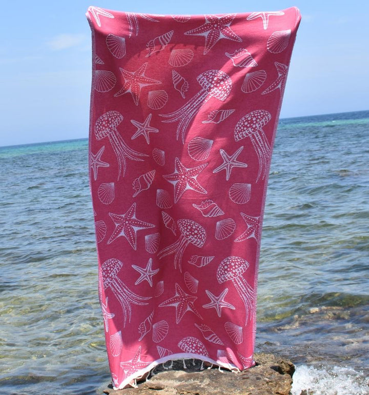 Fouta Fidji rose fuchsia
