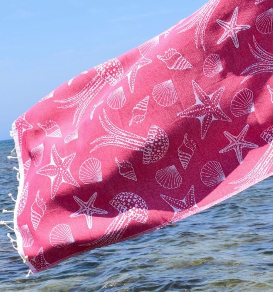 Fouta Fidji rose fuchsia