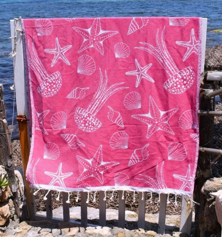 Fouta Fidji rose fuchsia