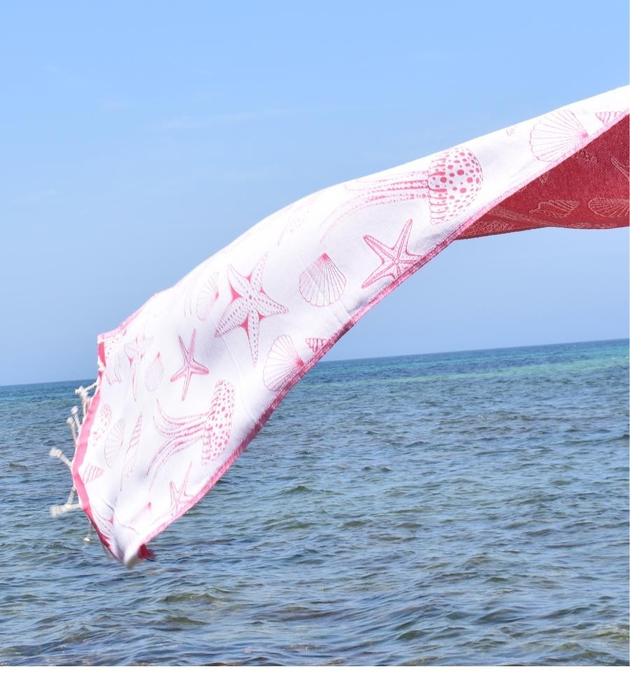 Fouta Fidji rose fuchsia
