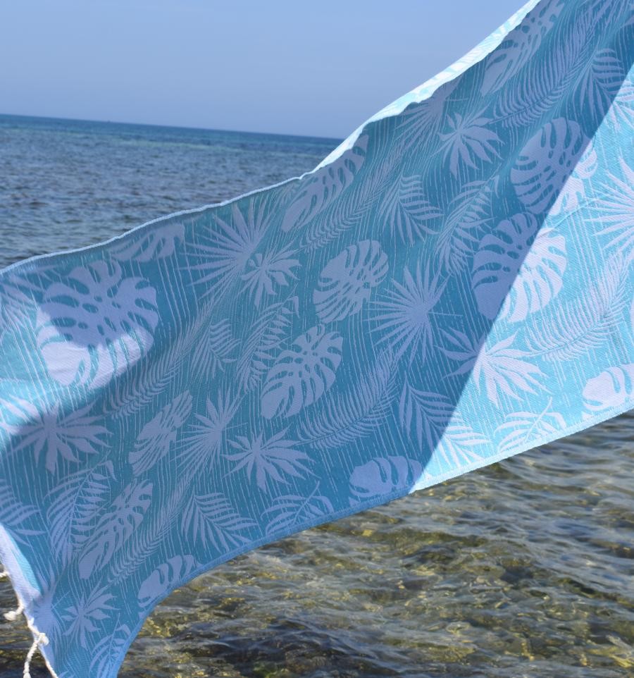 Fouta Amazon bleu turquoise