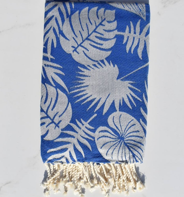 Fouta Amazon bleu et gris clair