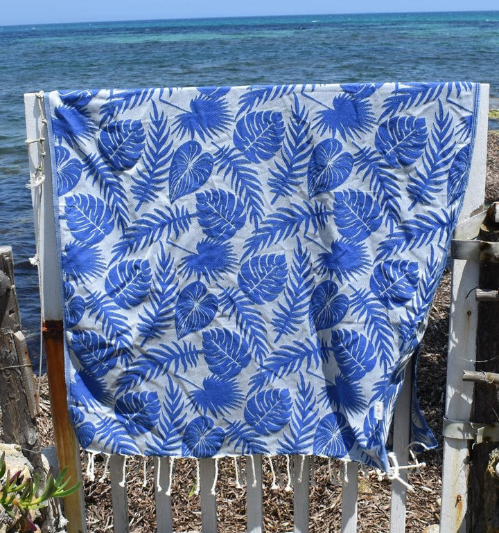 Fouta Amazon bleu et gris clair