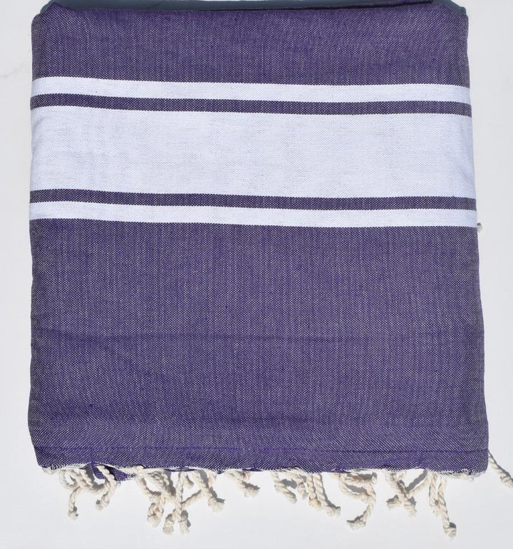 Fouta mauve doublée éponge grise
