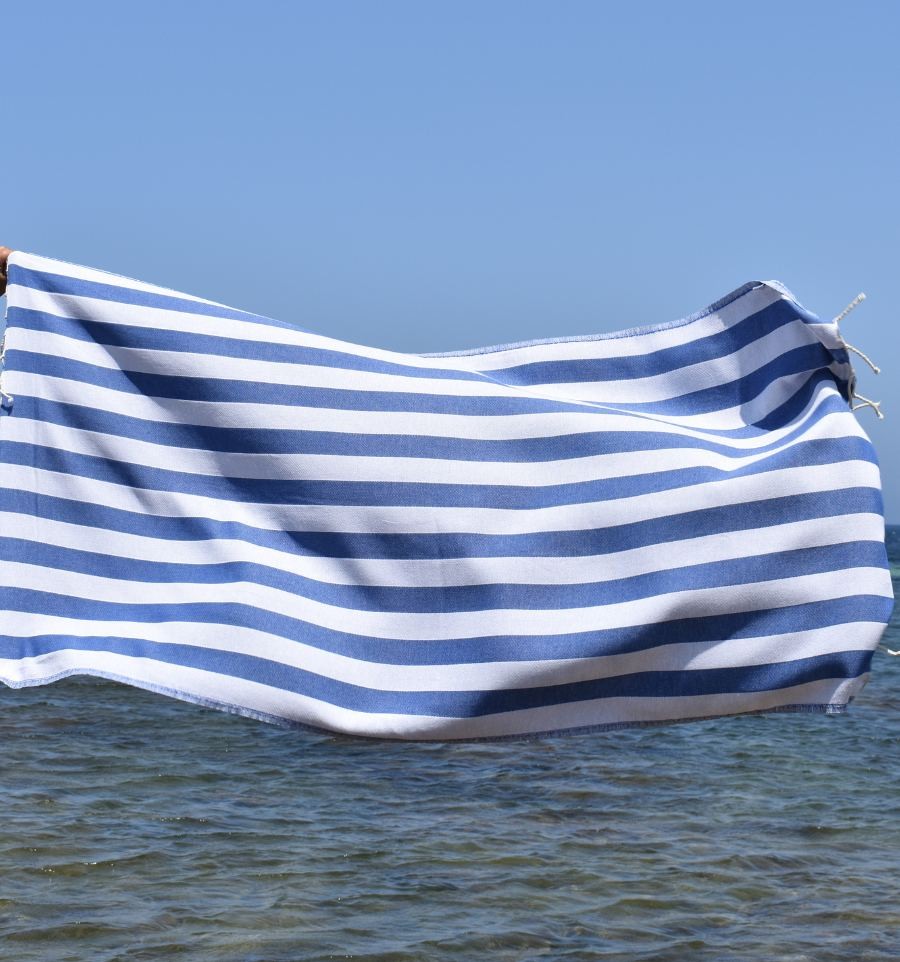 Fouta Alaska bleu roi