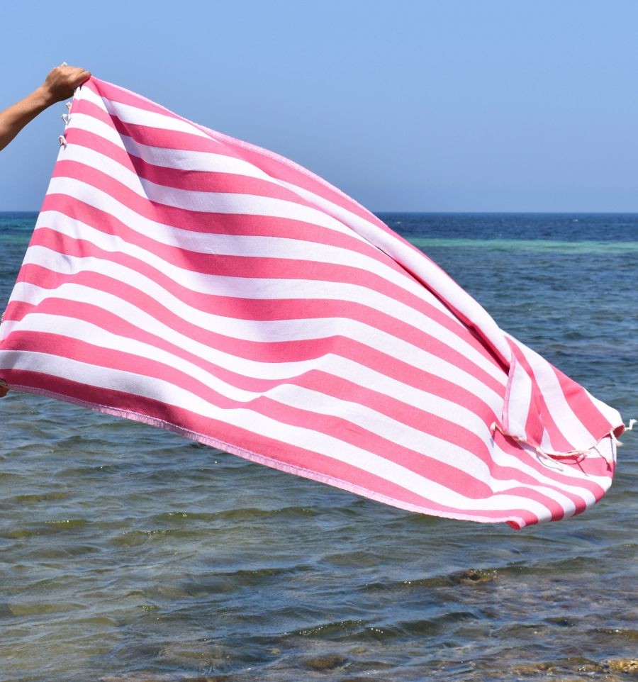 Fouta Alaska rose fuchsia