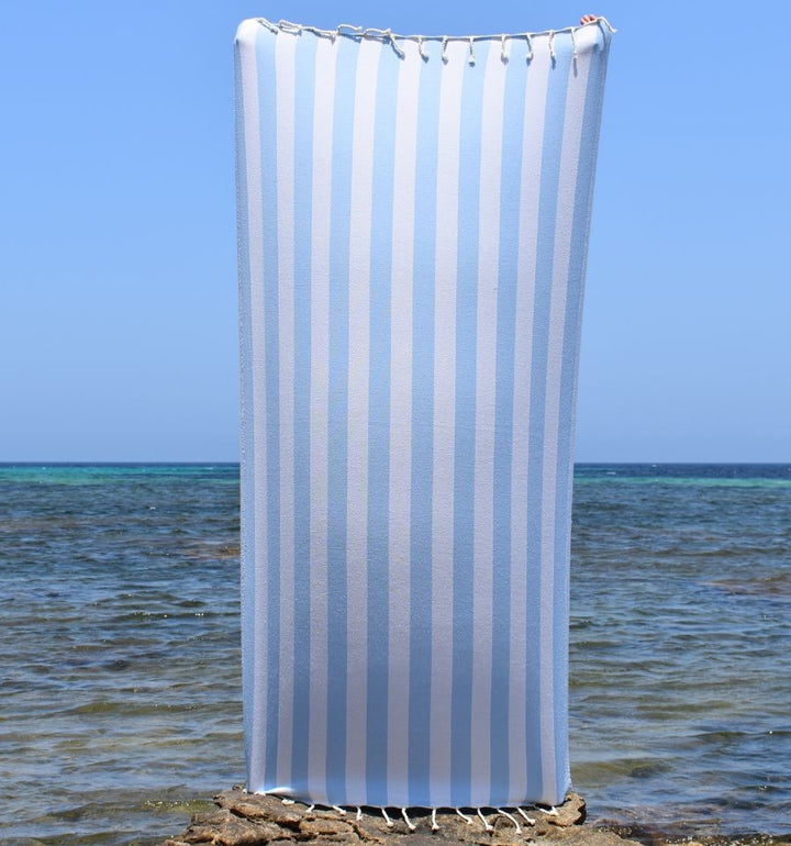 Fouta Alaska bleu pastel