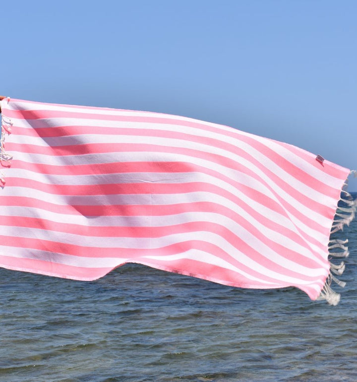 Fouta Alaska rose fluo