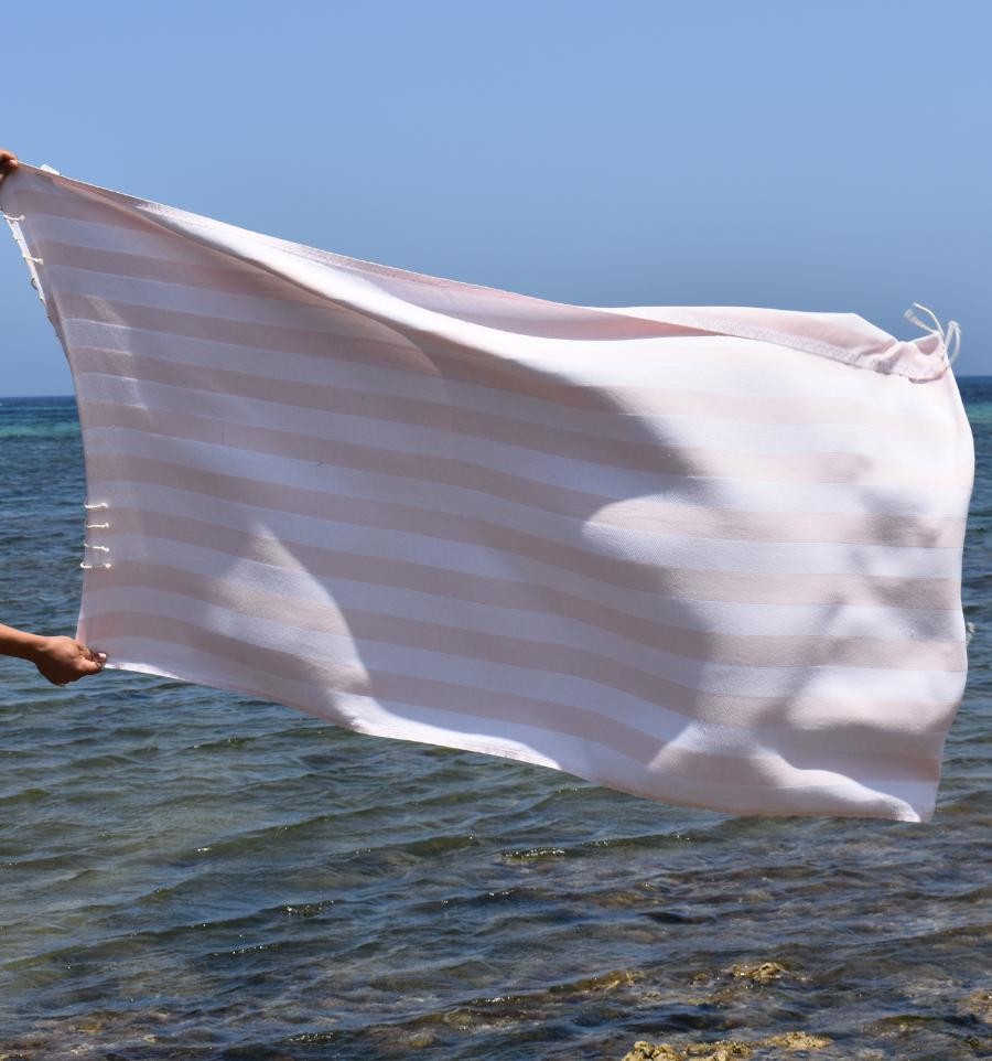 Fouta Alaska rose poudré