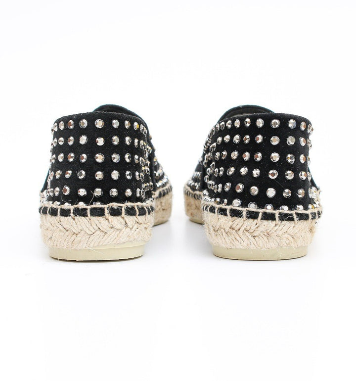 Espadrilles femme noires à clous