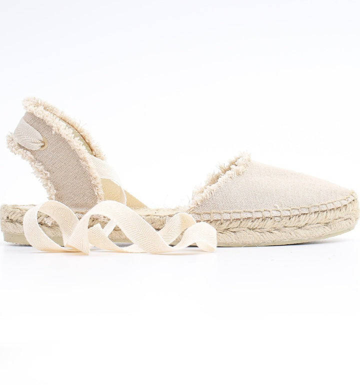 Espadrilles beiges à rubans