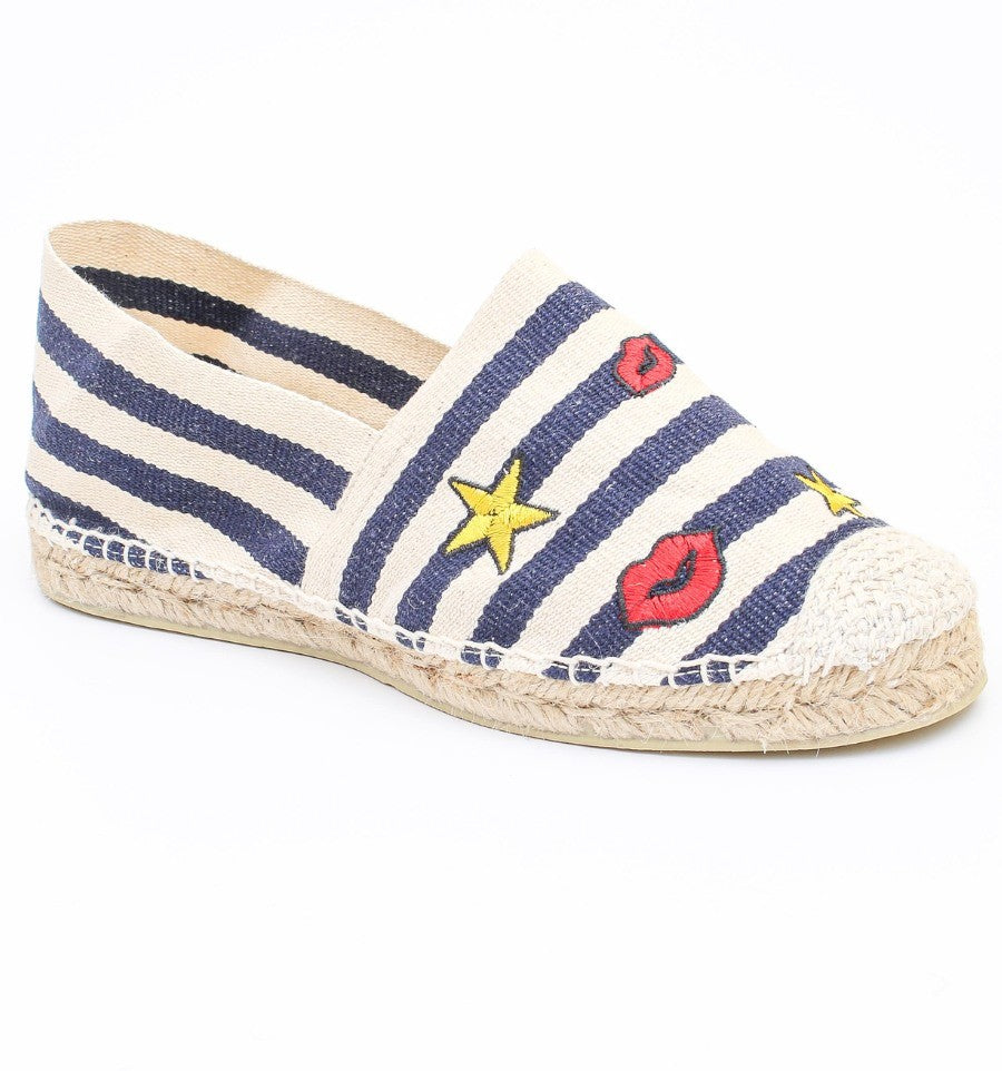 Espadrilles Rayées avec Motifs