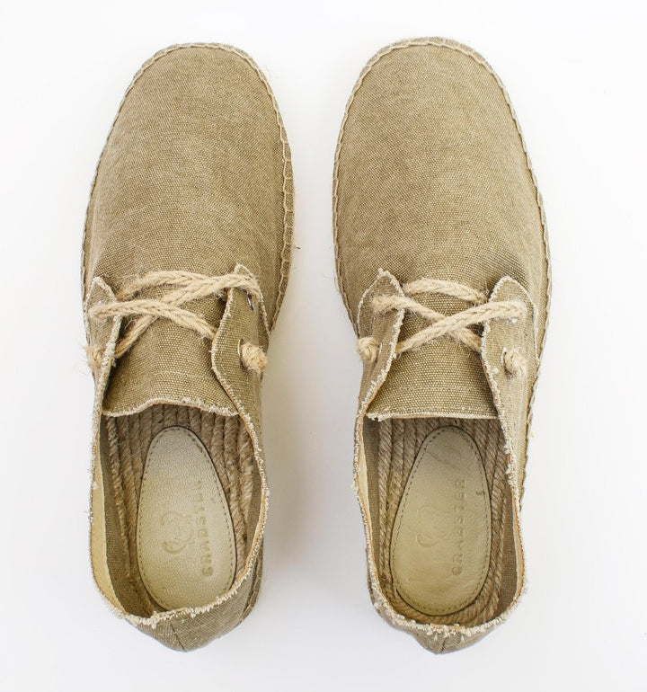 Espadrilles kaki à lacets