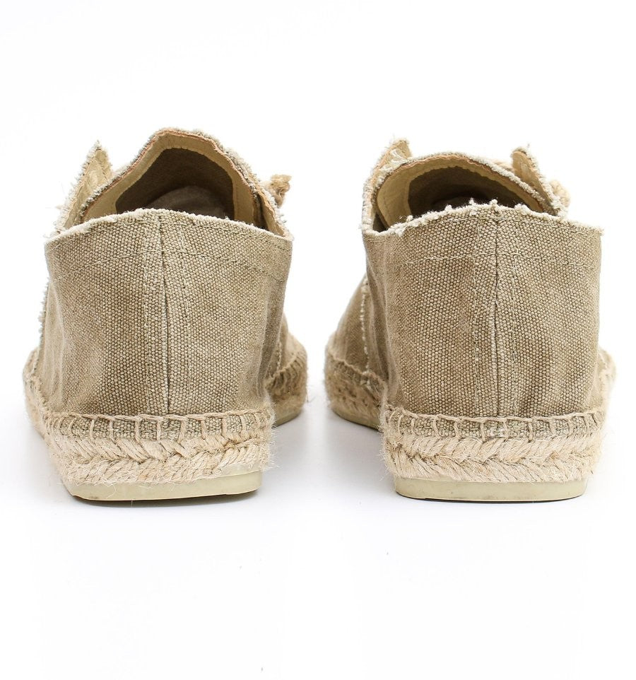 Espadrilles kaki à lacets