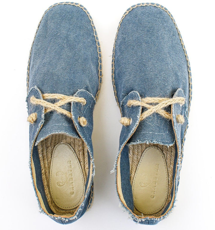 Espadrilles bleu denim avec lacets