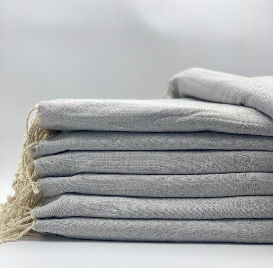 Jeté de lit unie gris clair