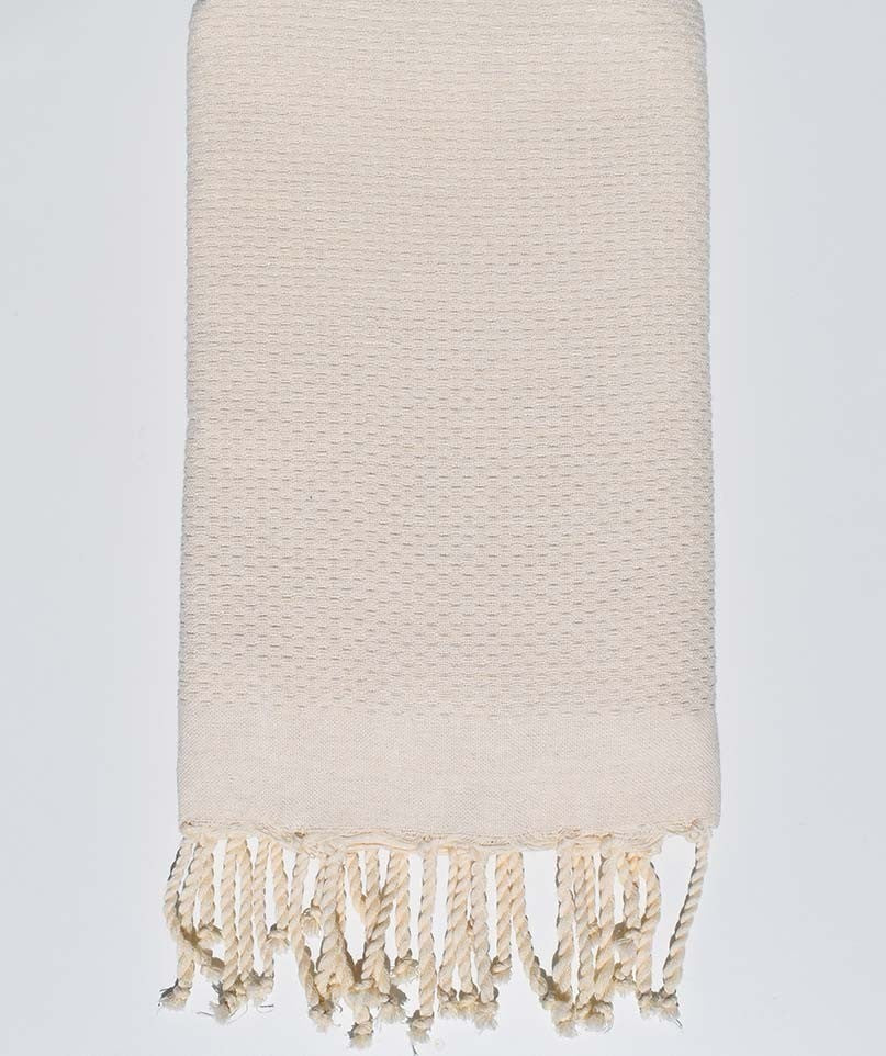 FOUTA nid d'abeille unie écru