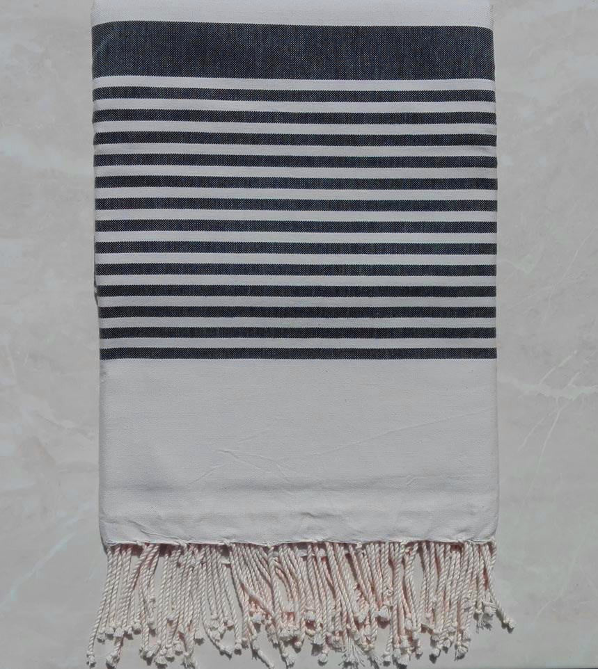 Jeté gris clair rayée gris anthracite 