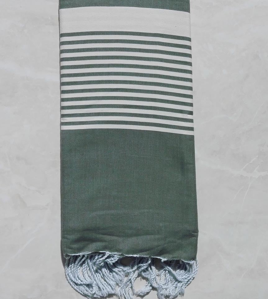 Jeté vert asperge avec rayures 