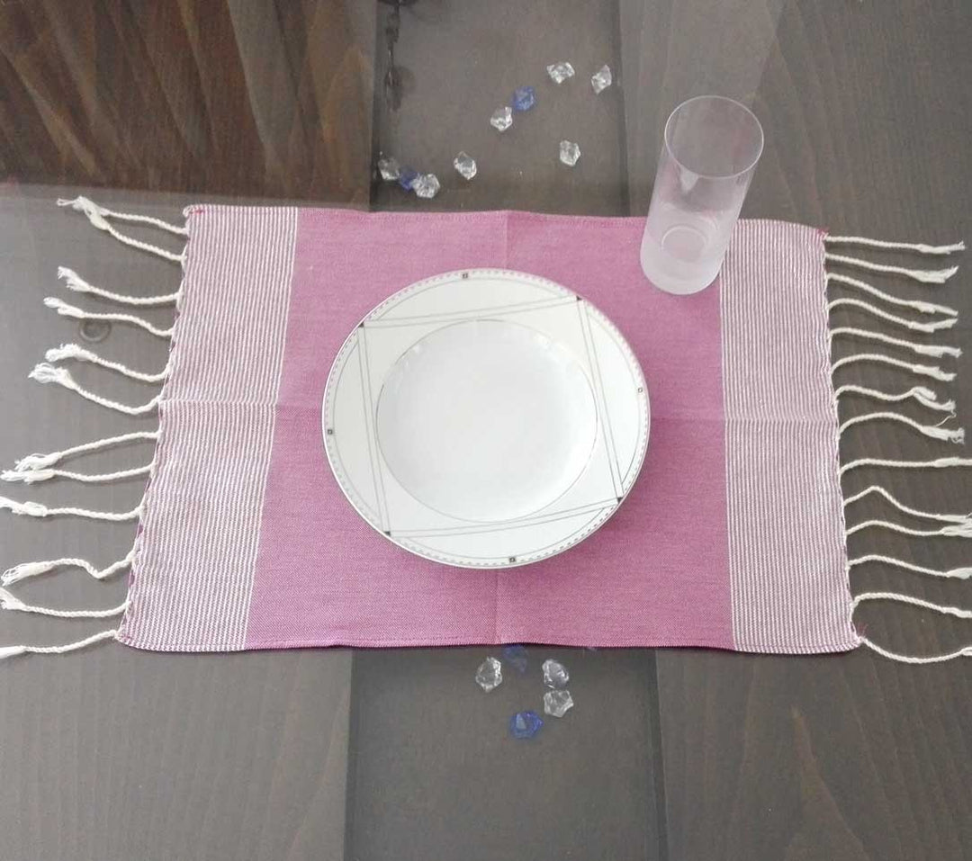 Mini fouta mauve au fil lurex argenté 