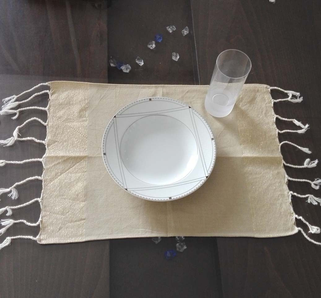 Mini fouta vert kaki au fil lurex argenté 