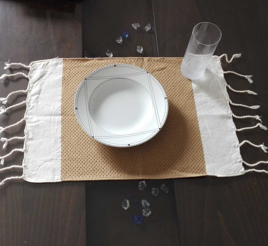 Mini fouta blanc crème et alezan 