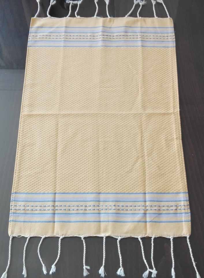 Mini fouta jaune avec rayures bleu 