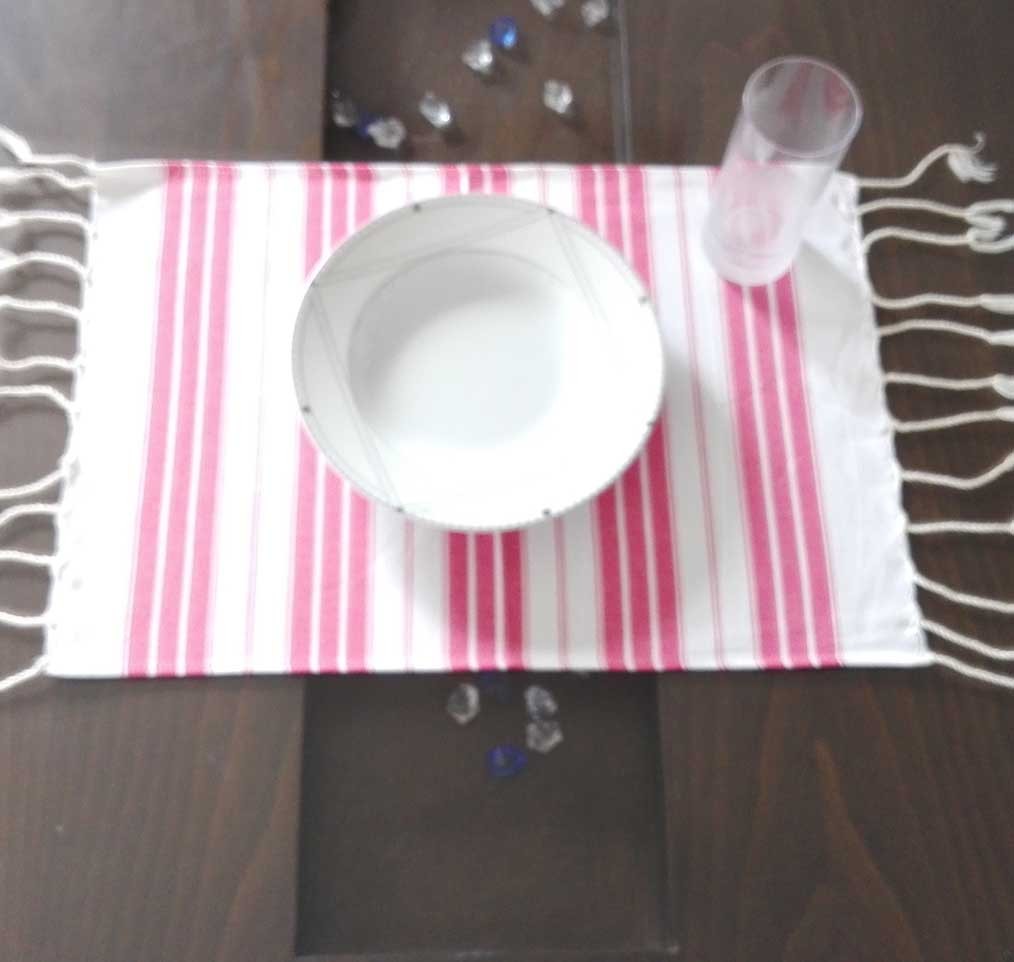 Mini fouta blanc et rose 