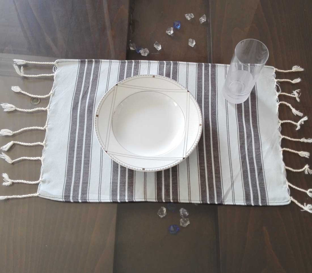 Mini fouta bleu ciel et gris 