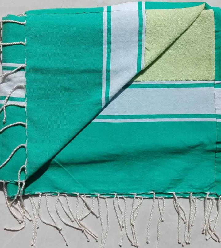 fouta éponge vert gazon 