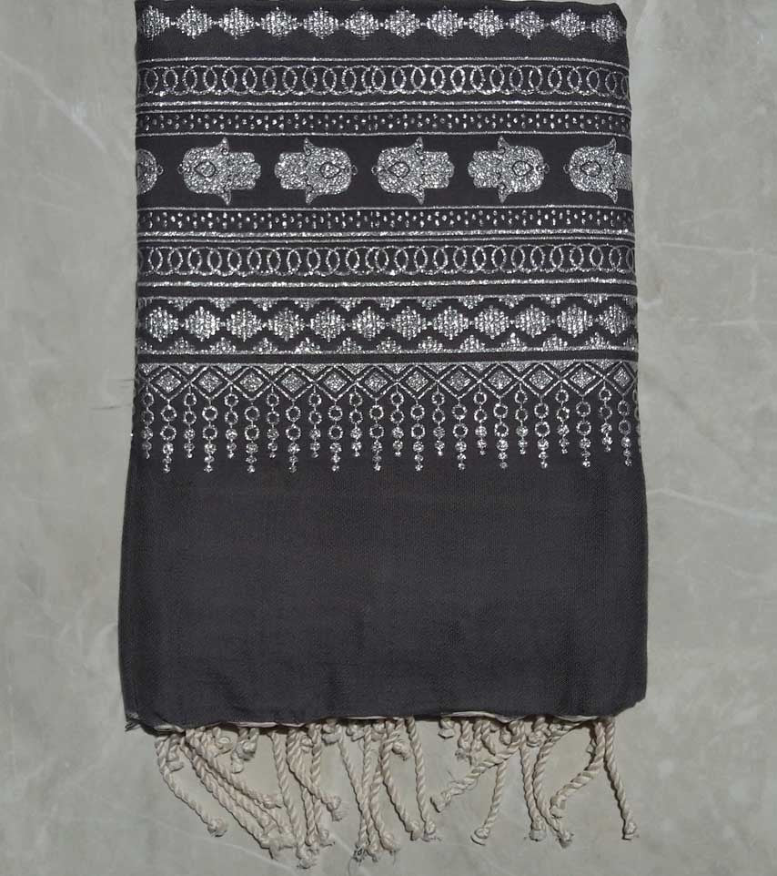 Fouta khomsa taupe 1.35m*2.3m 