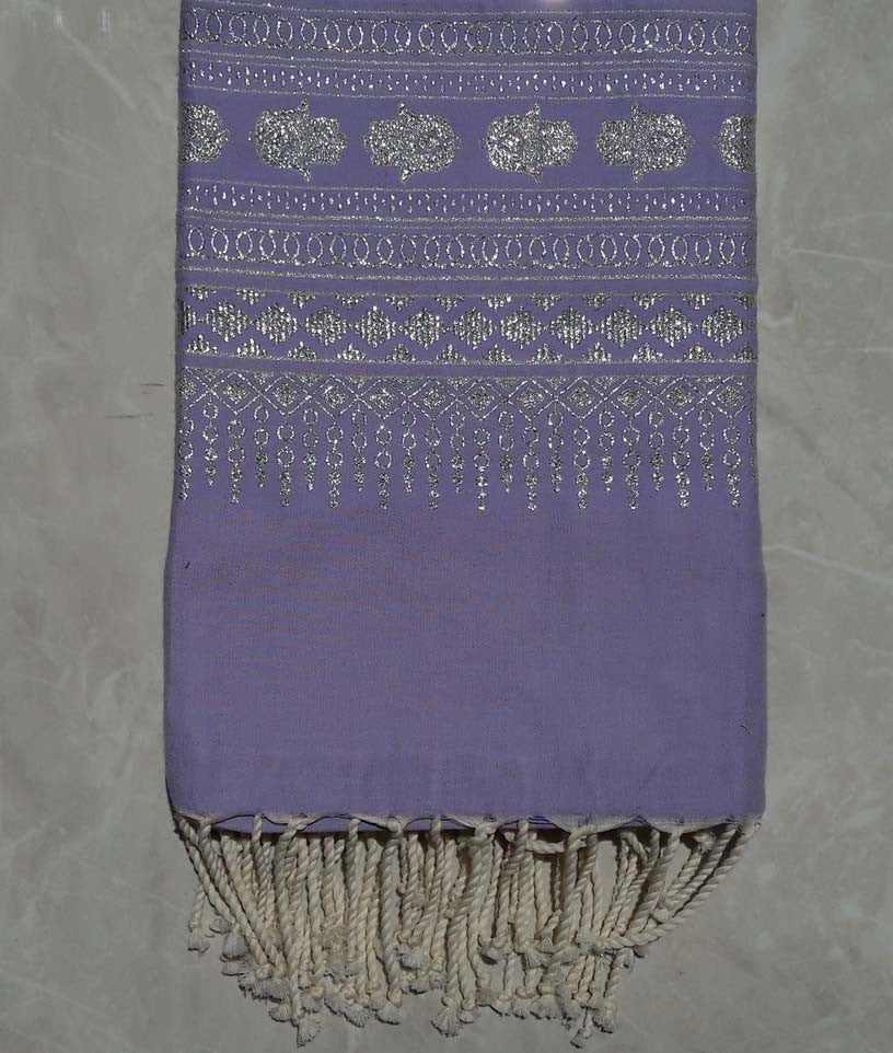 Fouta khomsa violet lavande 1.35m*2.3m 