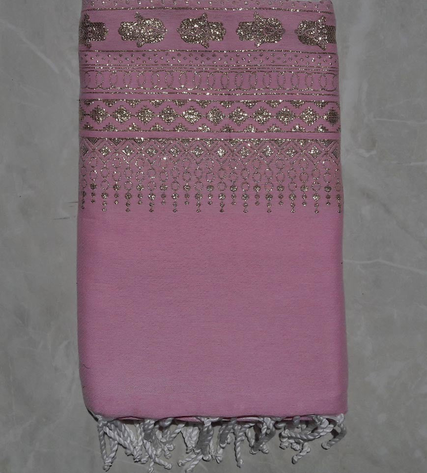 Fouta khomsa rose bonbon 1.45m*2.4m 