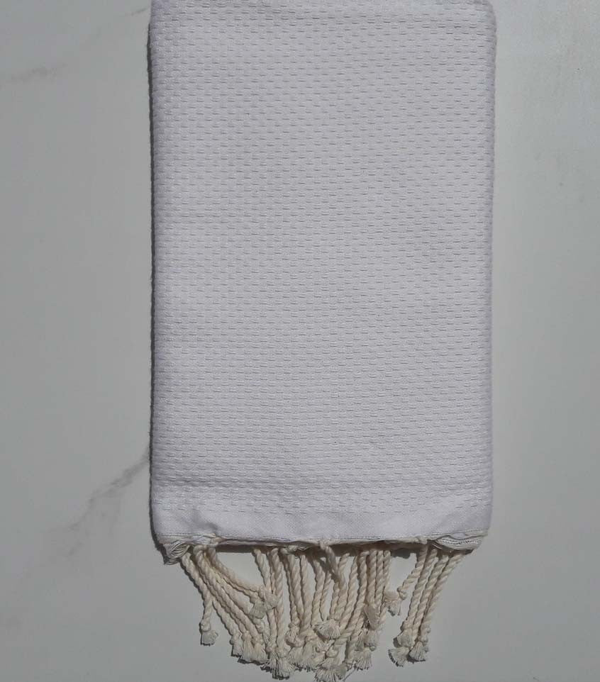 Fouta nid d'abeille taupe violet 