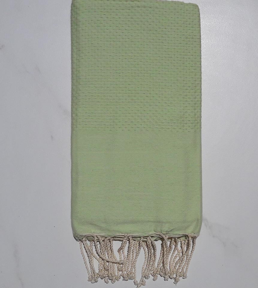 Fouta nid d'abeille unie vert pistache 