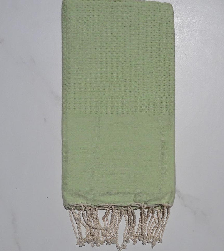 Fouta nid d'abeille unie vert pistache 