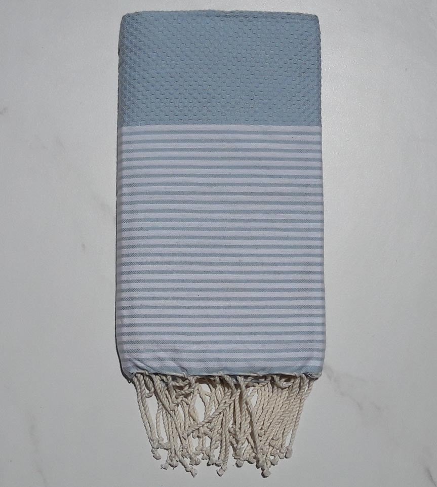 Fouta nid d'abeille azurin 