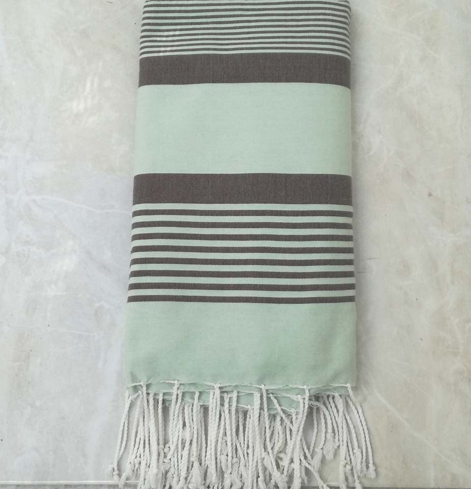 Jeté vert et taupe 2.5m*2.6m 