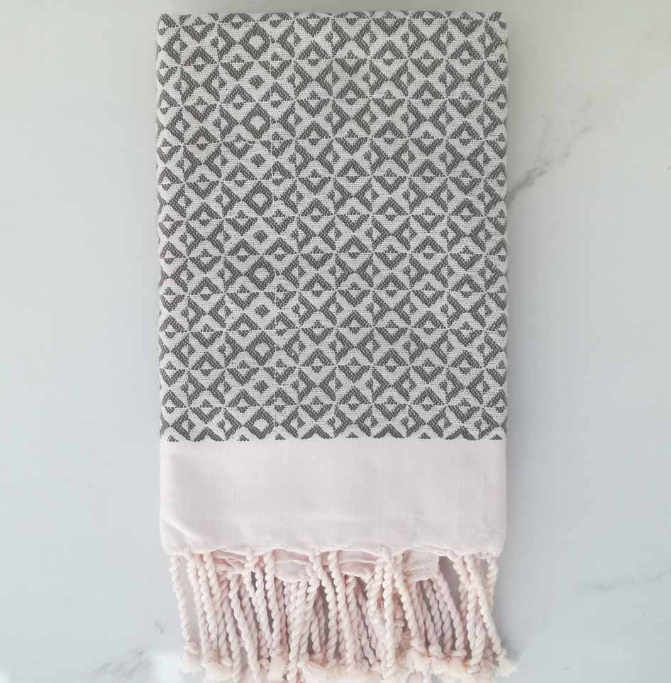 Fouta papillon blanc crème 