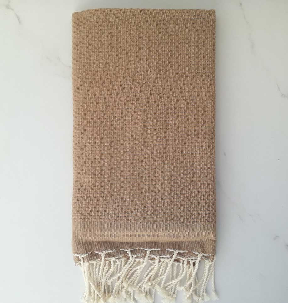FOUTA Nid d'abeille unie double claro 