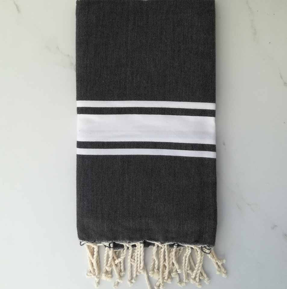 Fouta Plate noir 