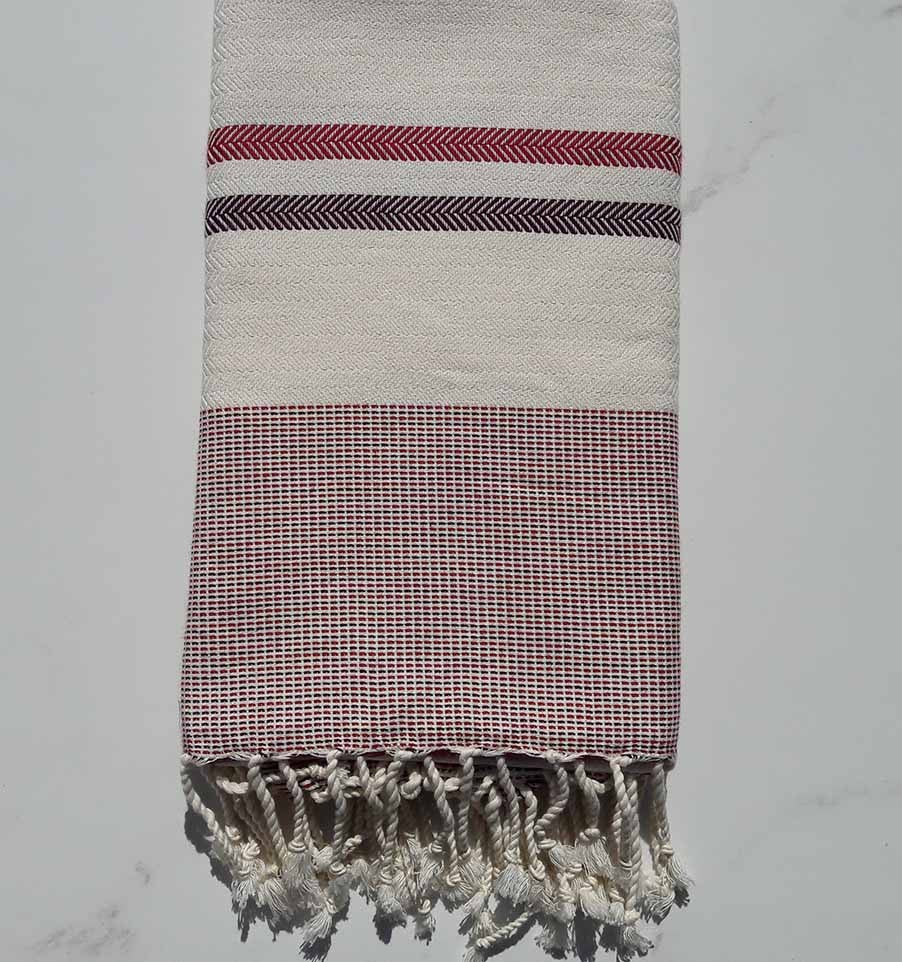 Chevron blanc crème, rose foncé et violet 