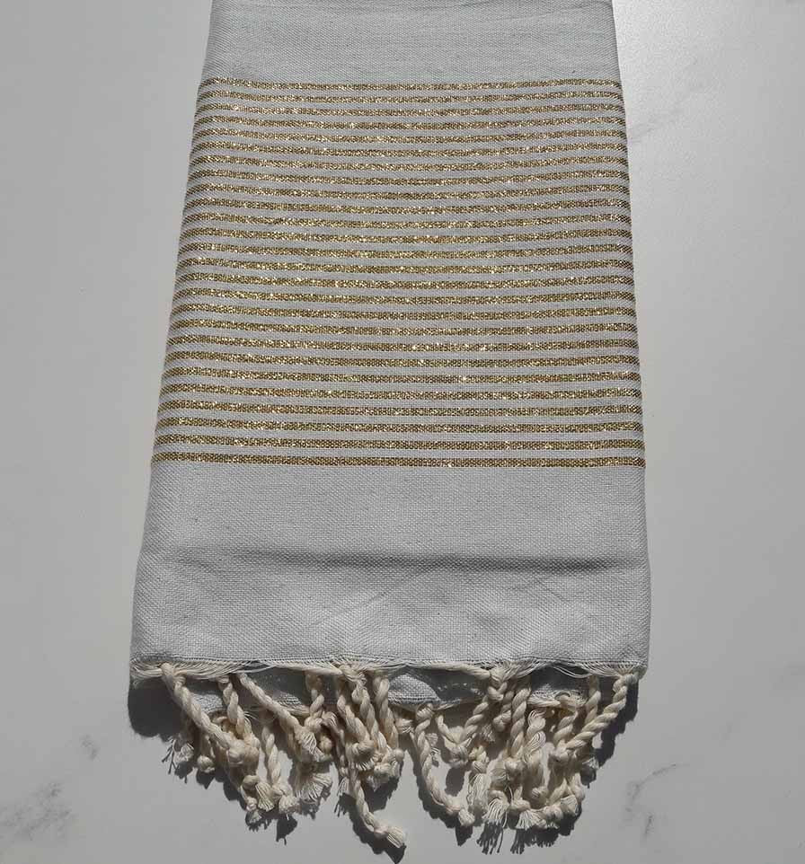 Fouta Lurex plate bleu pastel clair 