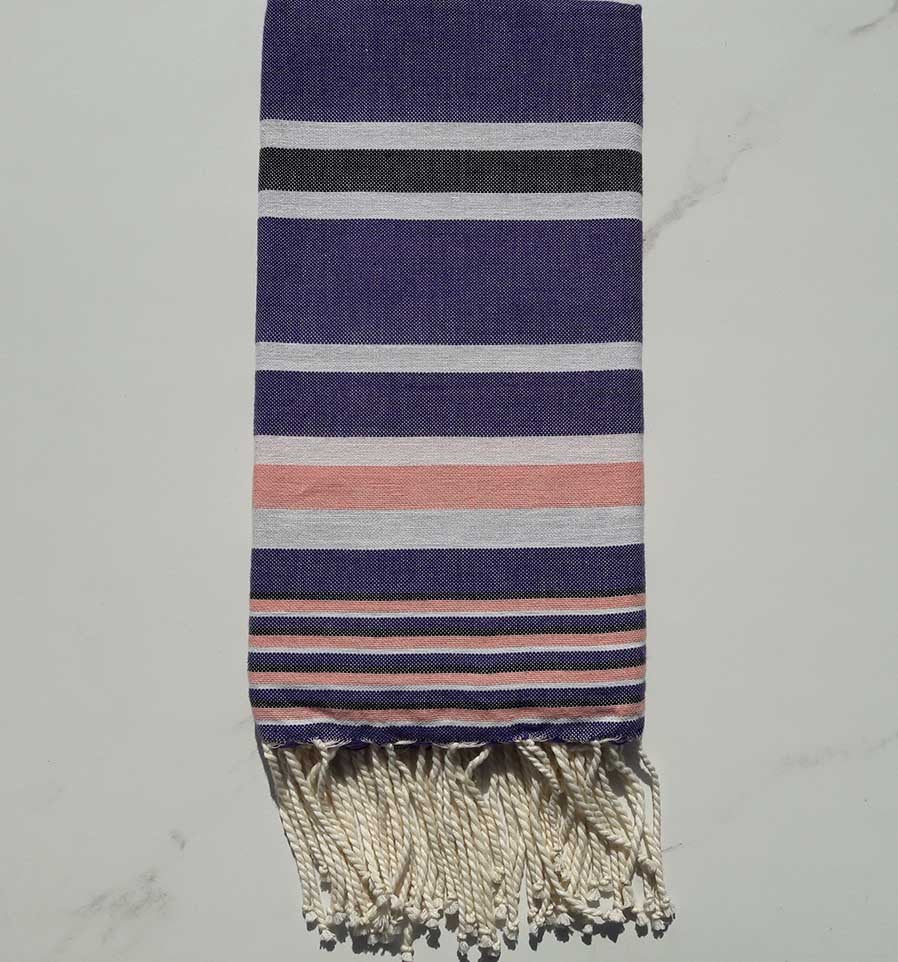 Fouta Dina mauve avec rayures 