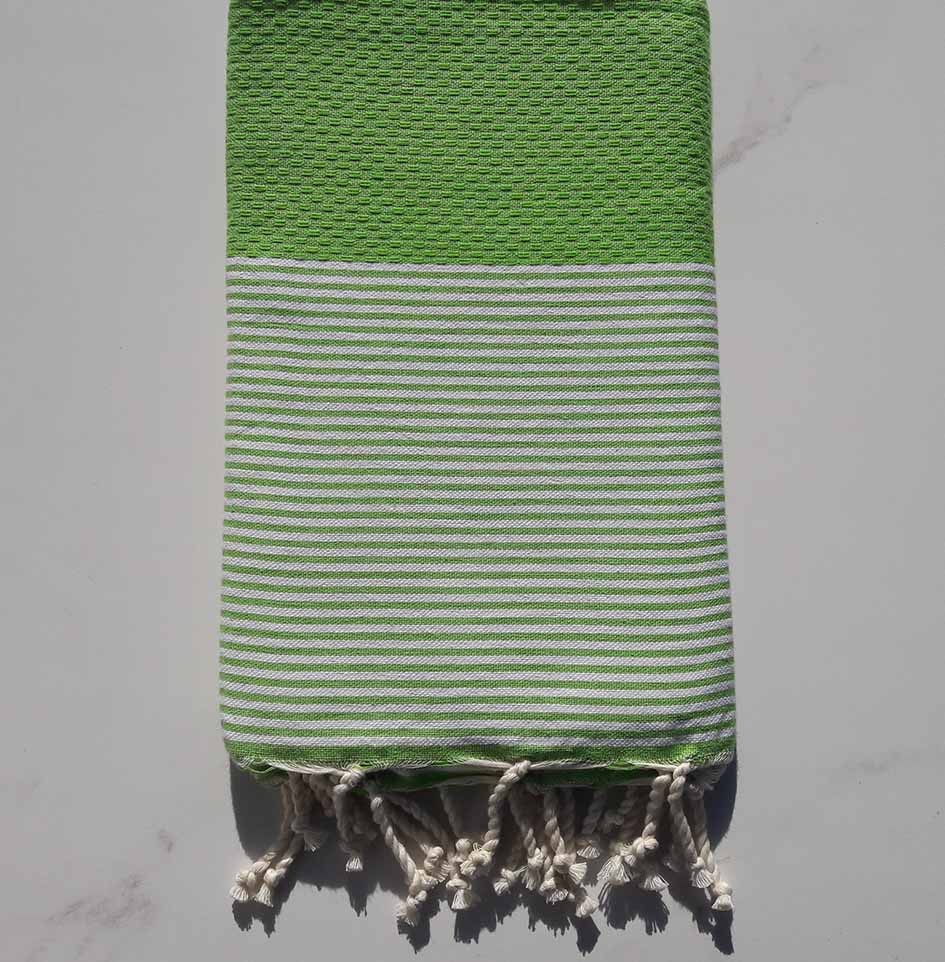 Fouta nid d'abeille vert prairie 